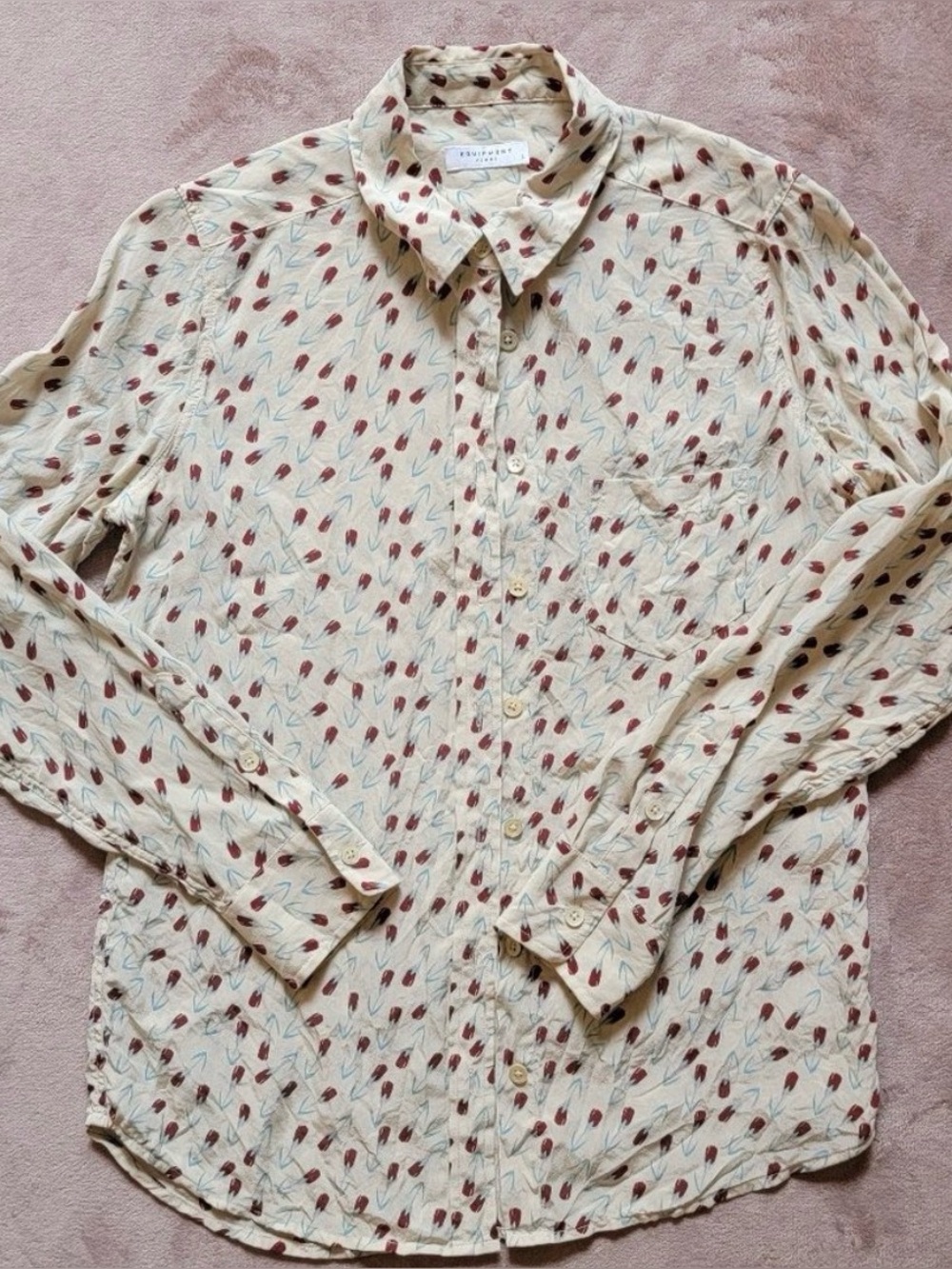 Equipment Signature Silk Tulip Print Blouse